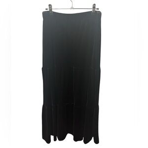 Chico’s Brown Velvet Tiered Pull On Skirt Size Large